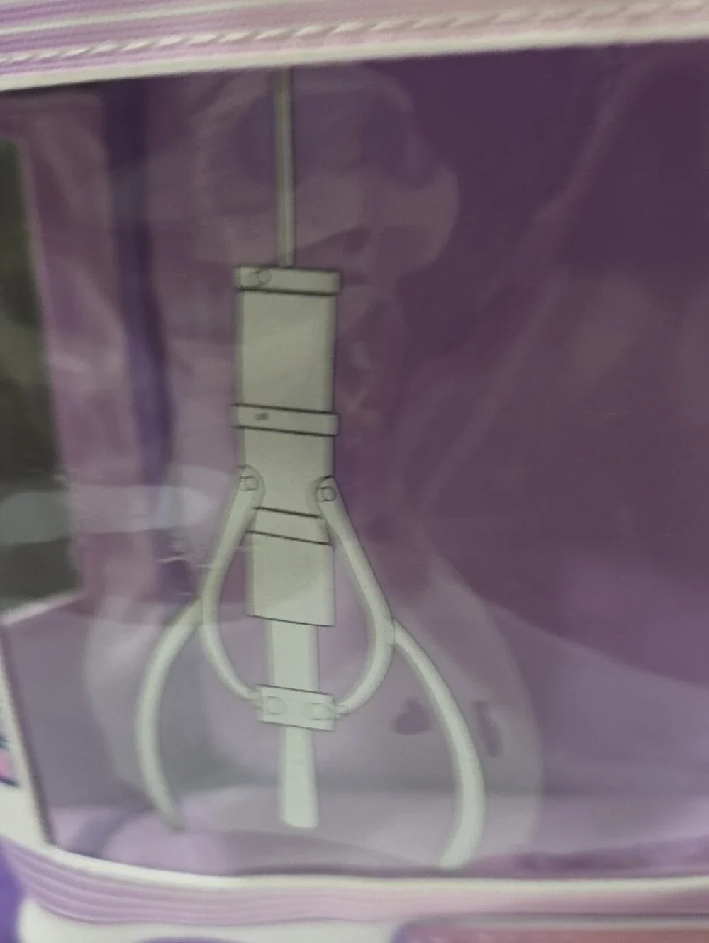 THE CLAW-Kids Purple Clear Window Backpack
